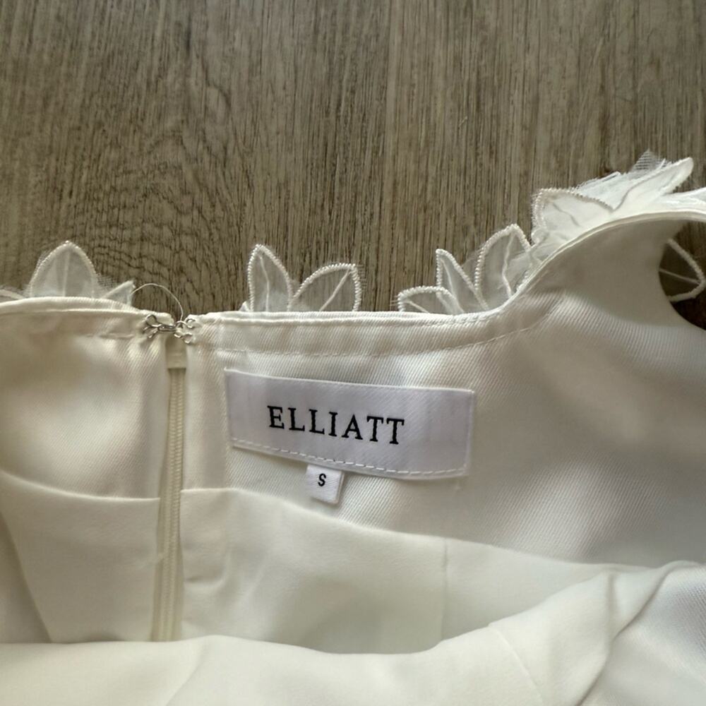 elliatt elder white embellished floral square neck mini bridal dress size small - Picture 13 of 14